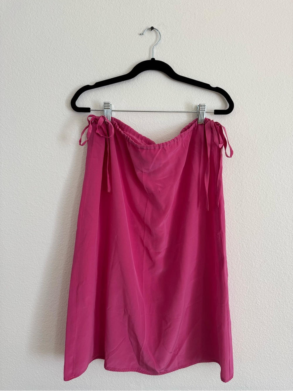 Magenta Midi Skirt with Adjustable Side Ties